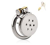 BDSMLOVE Cock Cage Male with urethral Dilator, Metal Chastity Device Cock Cage for Men Prevent Erection, Penis Cages with Invisible Lock and Key, Penis Bondage Adult Sex Toy Male (S+45mm Ring)