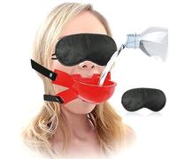 BDSMLOVE Toilet Mouth Gag Sm Sex Toys, Piss Funnel Mouth Plug and Eye mask,Punishment Flirting Supplies for Couples