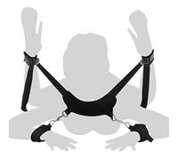 BDSMS Kit de restricciones de cama para muñeca y muslo, sistema de retención de Mano y tobillo, para cama de apoyo Sexual, apoyo para la posición de eslinga, juego Sexual (Negro)