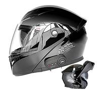BDTOT Motorcycle Helmet Flip Up Bluetooth Anti-Fog Double Visor Full Face Flip Up Motorbike Locomotive Helmet Built-in Speaker Headset Microphone for Automatic Answering DOT/ECE Approved