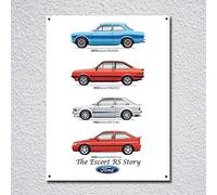 BDTS Ford Escort RS Retro Vintage Tin Sign Metal Sign Metal Poster Metal Decor Metal Painting Wall Sticker Vintage TIN SIGN 12x16 inches