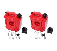 Bdukbduk 2X Motorcycle Red 3L Backup Fuel Tank Plastic Petrol Car Spare Container Petrol Tanks Canister ATV UTV