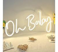 BDUN Large Oh Baby Neon Sign for Baby Shower, 60x30cm Oh Baby Sign with Dimmable Switch, Embrace the Bright Life with Oh Baby Neon Sign - 12V Powered, Mesmerizing Wall Decor