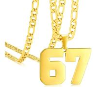 Bduttlefish 67 Number Pendant Necklace,Stainless Steel Athletes Digital 67 Statement Personalised Simple Jewellery,Funny Six Seven Number Chain Necklaces,Six Seven Meme Pendants Gifts for Women Men