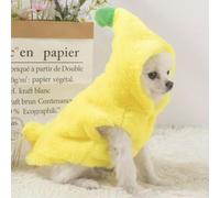 Bduttlefish Banana Dog Costume Winter Coat,Dog Banana Winter Coat,Festive Christmas D-og Outfit with Soft Fleece Lining,Warm Soft C-oat Jackets Dress Up Outfit Clothes for Small Puppy French Bulldog