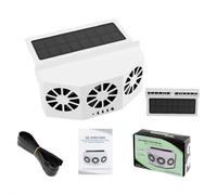 Bduttlefish Car Solar Powered Exhaust Fan,Window Mount Car Radiator Cooling Fan for Car,Solar Power Car Exhaust Fan with 3 Air Outlets,Portable Ventilator Automobile Vent Radiator,for All Cars