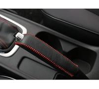 BDVIK Car Handbrake Handle Cover for Skoda Kamiq/2019 2020 2021 2022 2023,Anti Slip Wear Resistant Comfortable Aesthetics PU Leather Protector Decor Accessories,A/Black Red Line
