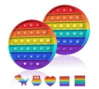 Bdwing Push and Pop Bubble Sensory Fidget Toy, Silicone Letters&Numbers Learning Toy Sensory Fidget Toy, Anxiety Relief Finger Toys, Autism (Circular)