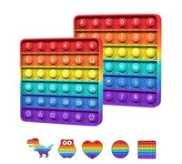 Bdwing Push and Pop Bubble Sensory Fidget Toy, Silicone Letters&Numbers Learning Toy Sensory Fidget Toy, Anxiety Relief Finger Toys, Autism (Square)