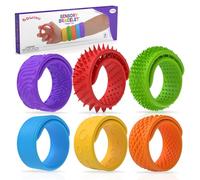 BDwing Sensory Slap Bracelets, 6 Pcs Silicone Fidget Toys for Kids, Quiet Sensory Toys for School, Students, Kids & Adults for Anxiety & Stress Relief, ADHD, Autism Equipment