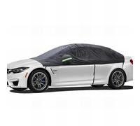 BDWXJP Half Car Cover Waterproof Sun Cover for Fiat 500 (2013+), Auto Front Rear Windscreen Half Top Breathable Car Covers for Outdoor Sun Rain Dust UV Protector