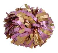 BDXMKS Cheerleading Pom Poms 2pcs Cheerleader Pompom Cheerleader Baton Handle Pom Pom Big Hand Dance Pompoms(Pink Gold)