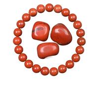 BDXMKS Crystal Bracelet Golden Obsidian Stone Beads Bracelet Men Women Golden Light Rainbow Obsidian Raw Stone Round Bead Energy Jewelry(17cm,6MM BEADS_13 RED JASPER)