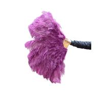 BDXMKS Large Ostrich Feather Fan 90CM Colored Feather Fans 13 Bone Hand Held Folding Fans for Carnival Wedding Party Stage Dance Props Decor Pluma Craft(44 Reddish purple,Left and right 1pair)