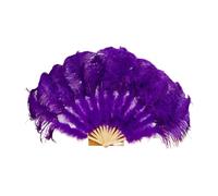 BDXMKS Large Ostrich Feather Fan A Pair Natural Feathers Fan Carnival Party Wedding Celebration Belly Dance Show DIY Decoration Fan Plume Fan 100CM(PURPLE,Right and Left 2PCS)