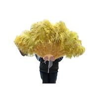 BDXMKS Large Ostrich Feather Fan Feathers Fans Foldable Hand Held Decor Plumes Fan Performance Fans Party Props Stage Show Props 100CM 130 CM(032,130CM 2PCS)