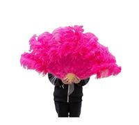 BDXMKS Large Ostrich Feather Fan Feathers Fans Foldable Hand Held Decor Plumes Fan Performance Fans Party Props Stage Show Props 100CM 130 CM(Rose,100CM 1pcs)
