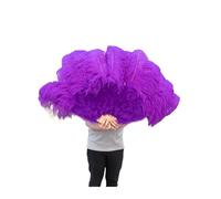 BDXMKS Large Ostrich Feather Fan Feathers Fans Foldable Hand Held Decor Plumes Fan Performance Fans Party Props Stage Show Props 100CM 130 CM(Deep purple,100CM 1pcs)