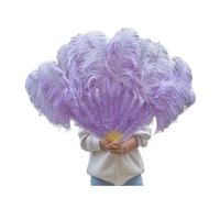 BDXMKS Large Ostrich Feather Fan Feathers Fans Foldable Hand Held Decor Plumes Fan Performance Fans Party Props Stage Show Props 100CM 130 CM(Light Purple,130CM 1pcs)