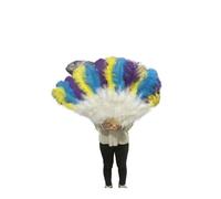 BDXMKS Large Ostrich Feather Fan Feathers Fans Foldable Hand Held Decor Plumes Fan Performance Fans Party Props Stage Show Props 100CM 130 CM show,130CM 2PCS
