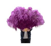 BDXMKS Large Ostrich Feather Fan Feathers Fans Foldable Hand Held Decor Plumes Fan Performance Fans Party Props Stage Show Props 100CM 130 CM(Sacue purple,130CM 1pcs)
