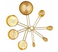 BDXMKS Measuring Cups and Spoons Set Gold Measuring Cups Measuring Spoons Set Stainless Steel 8 PIECE Dry And Liquid Ingredients Cooking Utensils (Color : Gold)
