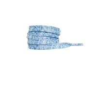 BDXMKS Shoe Laces Flat Shoe Laces Cashew Flower Shoelaces For Sneakers Gilding Hand-painted Sports Casual Basketball Tennis Shoelace(Blue white,140cm)