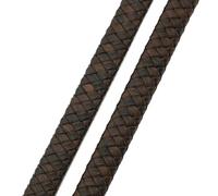 BDXMKS Vintage Black Brown Genuine Braided Leather Cord 8mm 10mm 12mm Flat Leather Cord For Bracelet Jewelry Making. (Color : Coffee, Size : 8mm- 1meter)