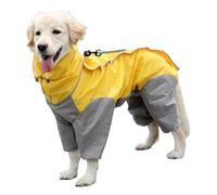 BDXZJ Dog Raincoat with Removable Hoodie, Adjustable Waterproof Dog Coat with Legs Rain Jacket with Hood Collar Hole Outdoor Jumpsuit Cold Weather Pet Clothes A,26