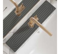 BDYLYS Stone Drying Mat for Kitchen | Ultra-Absorbent Diatomite Sink Mat | Premium Stone Splash Guard for Kitchen & Bathroom Faucets | Quick-Dry Countertop Protector (Dark Gray, 40 * 10cm)