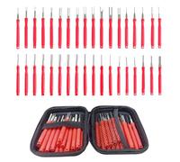 BDZMC Terminal Removal Tool Kit, 36 Piece Pin Extraction Tool, Stainless Steel Electrical Pin Removal Tool Set, Wire Connector Release Tool for Automotive Household Electrical Devices (Red)