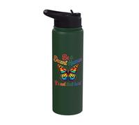 Be A Decent Human It's Not that Hard Butterfly LGBTQ Pride Stainless Steel Insulated Water Bottle