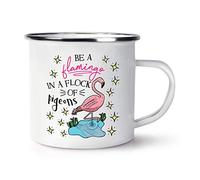 Be A Flamingo in A Flock of Pigeons Retro Enamel Mug Cup