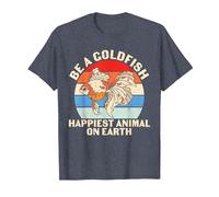 Be A Goldfish Happiest Animal On Earth Funny Goldfish Quote T-Shirt, Men, Heather Blue, Medium
