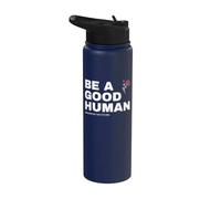 Be a Good Human Kindness Matters Minimal Floral Design Stainless Steel Insulated Water Bottle