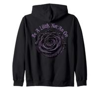 Be A Lilith Not An Eve Gothic Black Rose Zip Hoodie