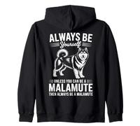 Be A Malamute Dog Funny Alaskan Malamute Zip Hoodie