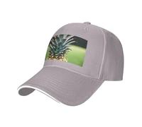 Be a Pineapple Print Adjustable Size Sandwich Baseball Cap Breathable Unisex Casual Hat Daily Use Sport Gray