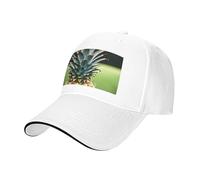 Be a Pineapple Print Adjustable Size Sandwich Baseball Cap Breathable Unisex Casual Hat Daily Use Sport White
