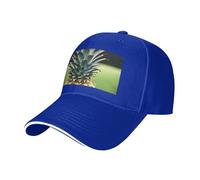 Be a Pineapple Print Adjustable Size Sandwich Baseball Cap Breathable Unisex Casual Hat Daily Use Sport Blue