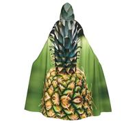 Be A Pineapple Print Adults Hooded Cloak, Halloween Robe Hooded Cape Witch Wizard Cosplay Costumes For Men Women