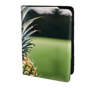 Be a pineapple print Travel Wallet Passport Holder Case for Family Leather Passport Cover for Men Women, Black, One Size