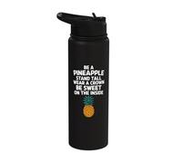 Be A Pineapple Stand Tall Wear A Crown Stainless Steel Insulated Water Bottle