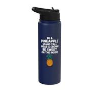 Be A Pineapple Stand Tall Wear A Crown Stainless Steel Insulated Water Bottle