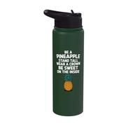 Be A Pineapple Stand Tall Wear A Crown Stainless Steel Insulated Water Bottle