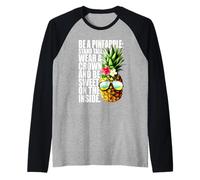Be A Pineapple Stand Tall Wear A Crown Sweet Inside Hawaii Raglan Baseball Tee