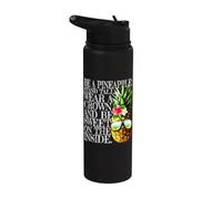Be A Pineapple Stand Tall Wear A Crown Sweet Inside Hawaii Stainless Steel Insulated Water Bottle