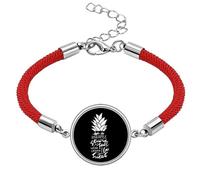 Be a PineFruit Stand Tall Quote Black Lucky Red String Bracelet Rope Bracelet Handmade