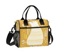 Be A Voice White Bear Lunch Bag Insulated Sturdy Meal Prep Lunch Bag with Shoulder Strap Teacher Kitchen S