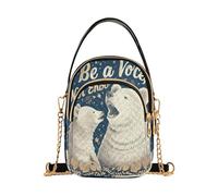 Be A Voice White Bear trendy cross body bag for men with multi pockets hand bag essentials for women